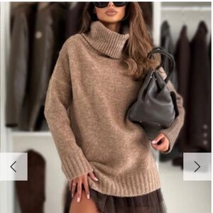 Turtleneck Drop Shoulder Casual Pullover Sweater